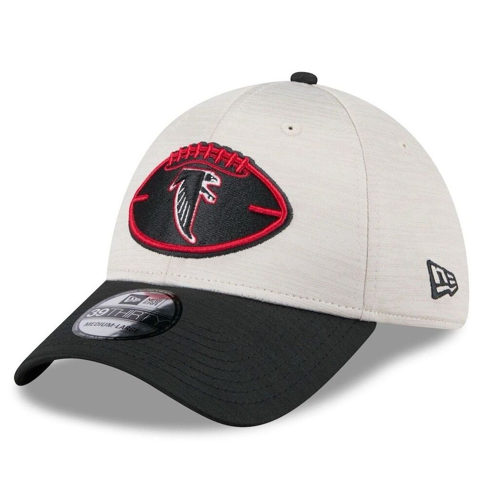 Atlanta Falcons Hat Large/XL New Era 39Thirty Stone Black NFL Men’s NWT